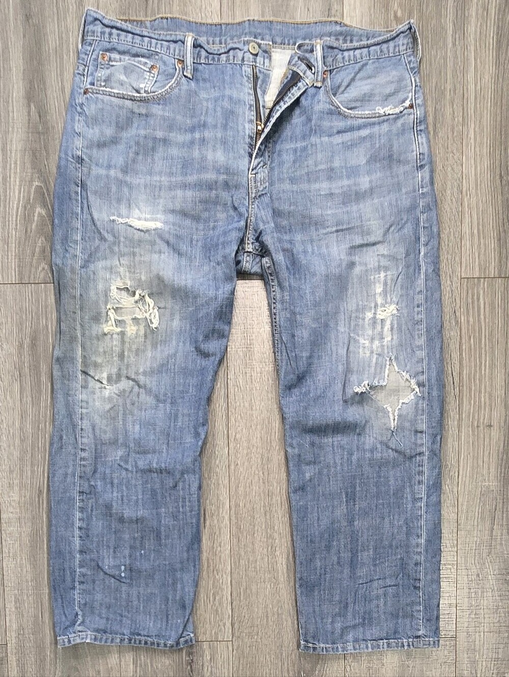 Vintage Y2K Levi’s 589 Loose Straight Jeans Men 38x30 Distressed Baggy .